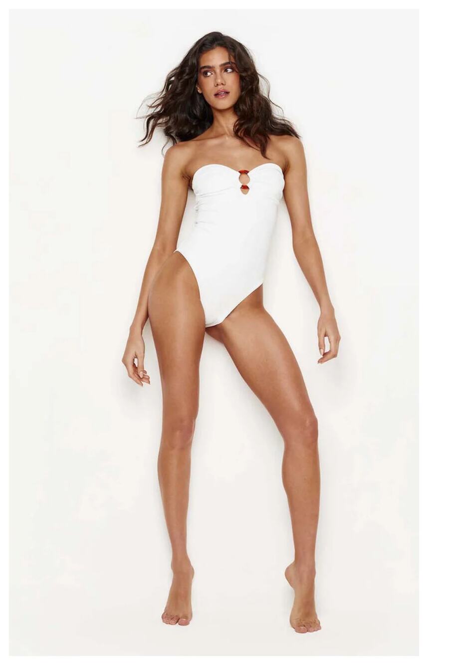NEW Melissa Odabash Barbuda O-Ring Strapless One-Piece Swimsuit Size US/10